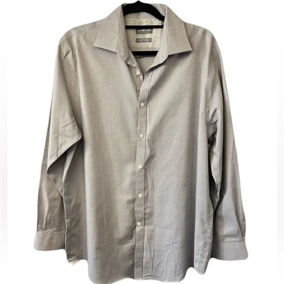 Michael Kors Air Soft Light Gray Dress Shirt Regular Fit Large 16 1/2 - Picture 1 of 5